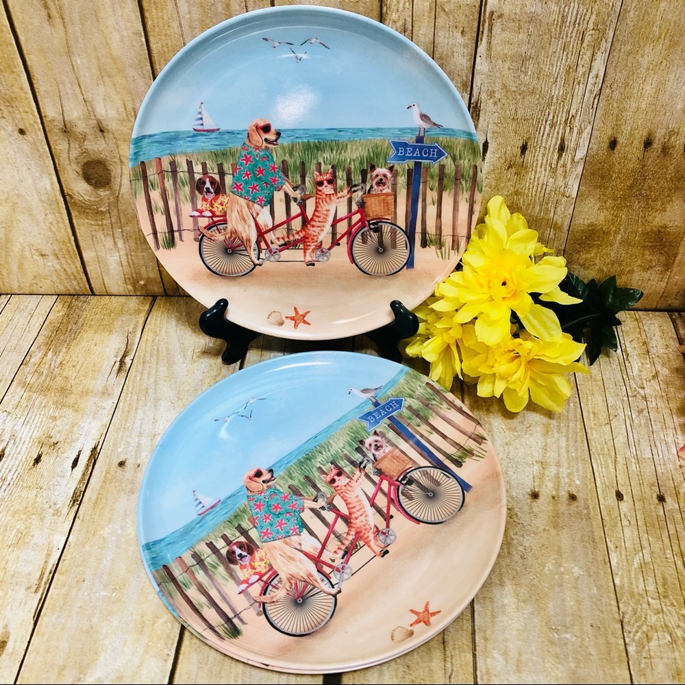 “Dogs on Bicycle” (Set of 4 Plates) - Picture 3 of 6